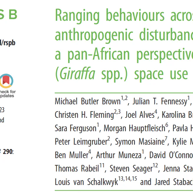 Ranging behaviours across ecological and anthropogenic disturbance gradients: a pan-African perspective of giraffe (Giraffa spp.) space use