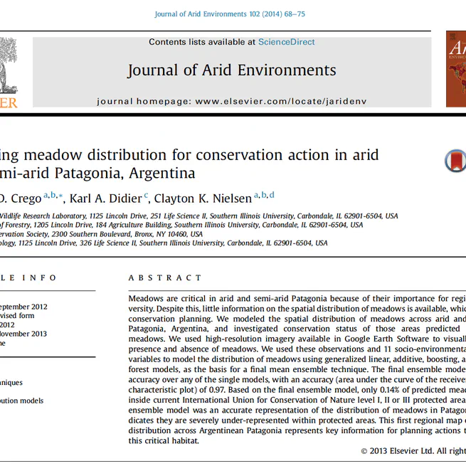 Climate change and conservation implications for wet meadows in dry Patagonia