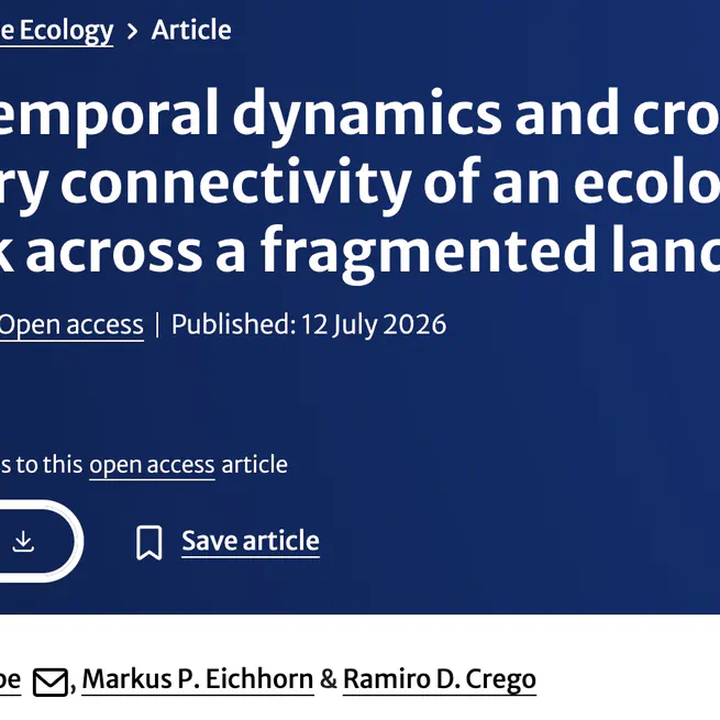 Spatiotemporal Dynamics and Cross-Boundary Connectivity of an Ecological Network across a Fragmented Landscape
