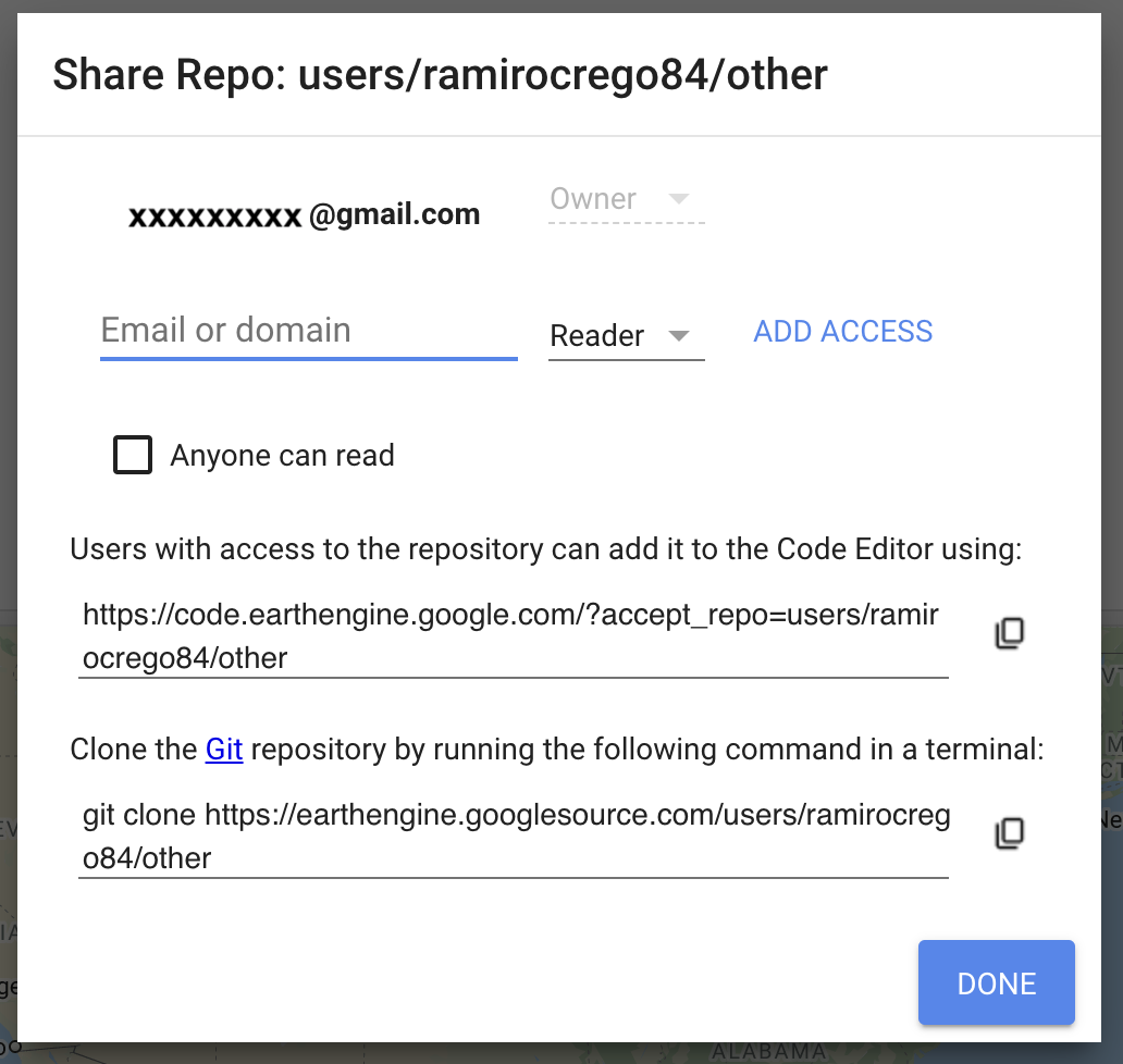 Figure 6. You can manage repositories to share with other users.