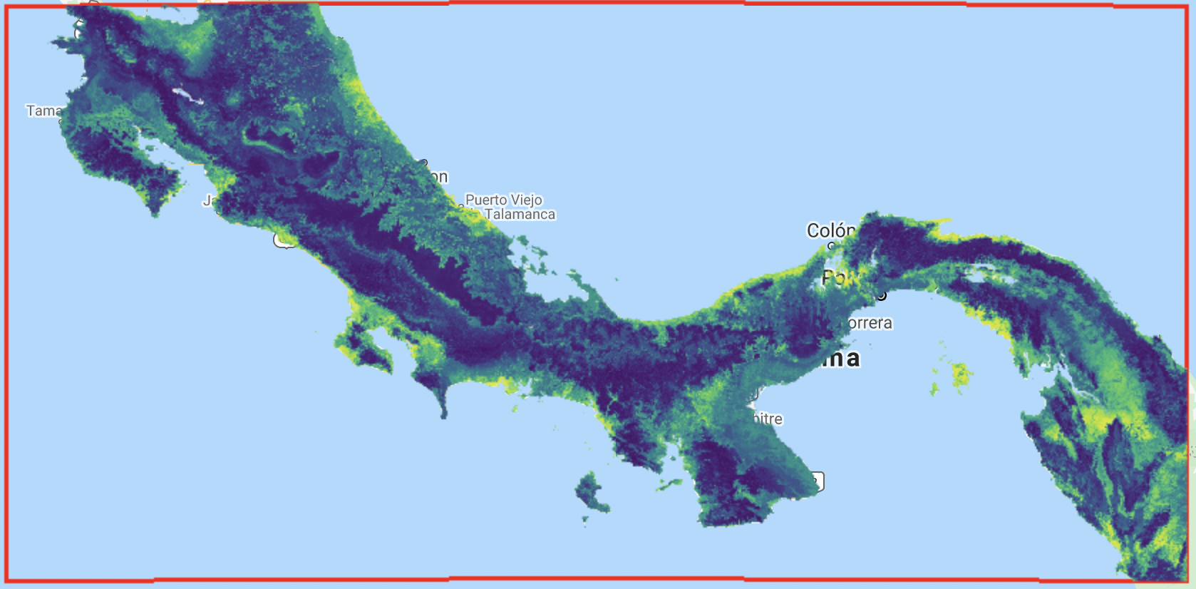 Figure 14. Predicted Cebus capucinus habitat suitability for 2000.