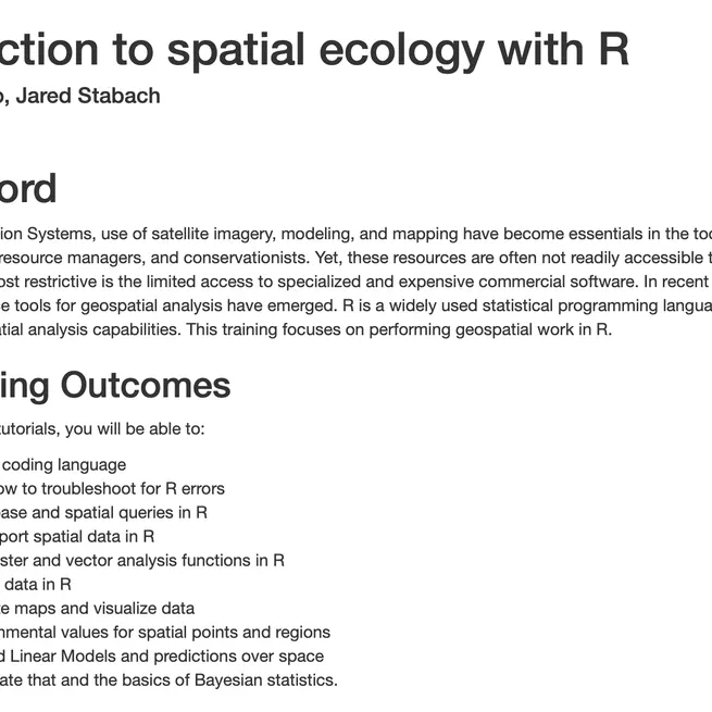 Introduction to spatial ecology with R